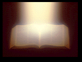 Light from God shinning on an opened bible