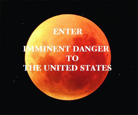 Enter Imminet Danger to The United States title displayed on a black sky with large red full moon
