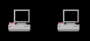 Animated evil computers fighting with each other