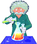 Mad scientist mixing chemicals for a new designer formula