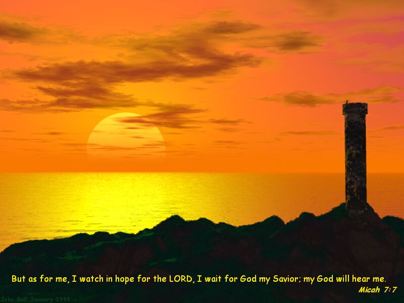 Sunset on the coast while watching and hoping for the return of Jesus 